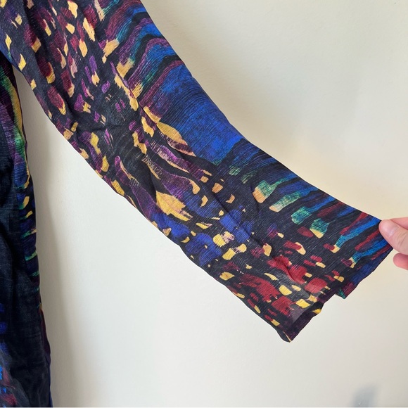 Johnny Was Women’s Colorful Cupra Rayon Long Sleeve Tunic Top Size Large - Picture 4 of 7